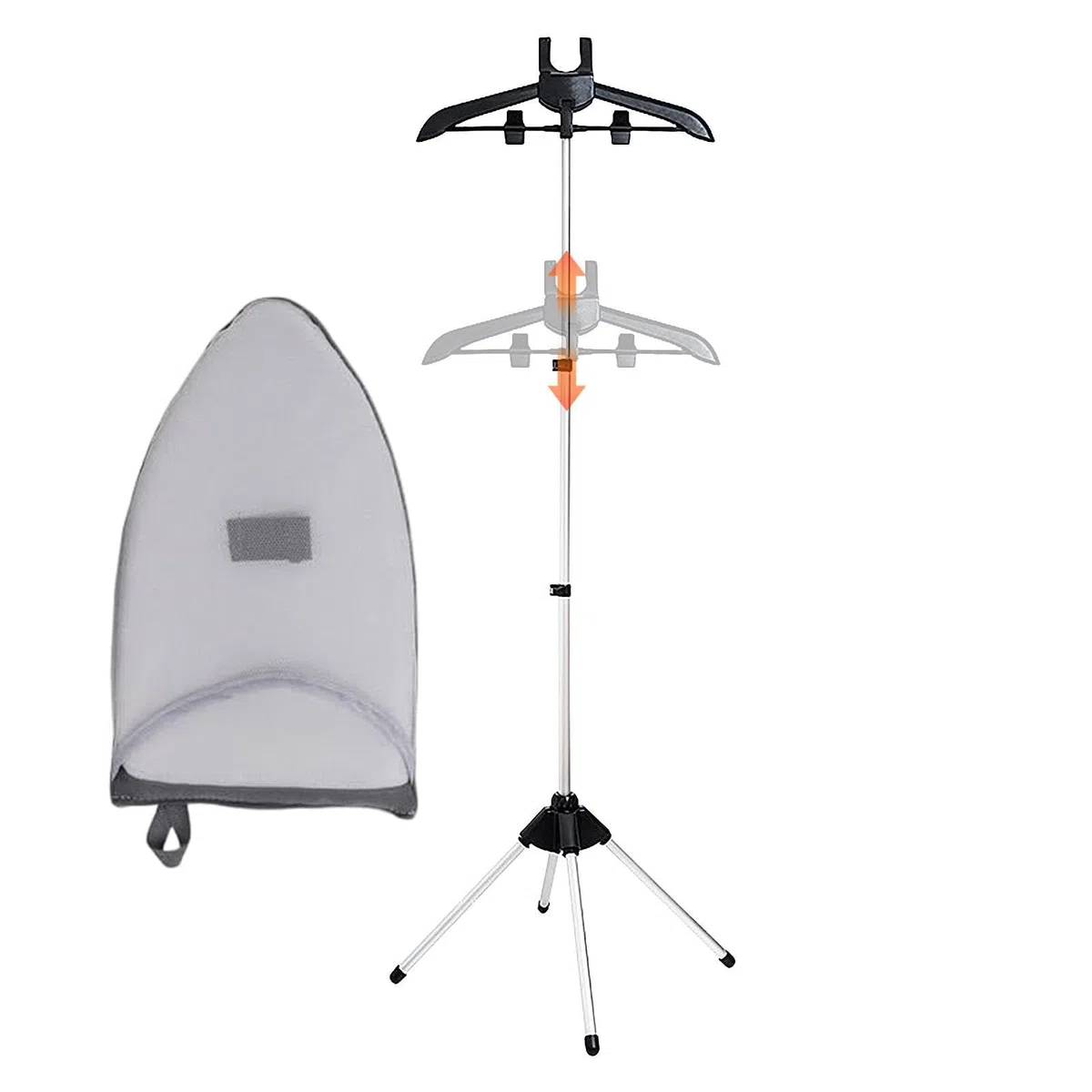 160cm Perchas para Plancha De Vapor Soporte De Planchado Vertical Percha para Ropa Al Vapor Telescópico Aleación De Aluminio Percha para Máquina Planchar Colgante con Guantes De Hierro