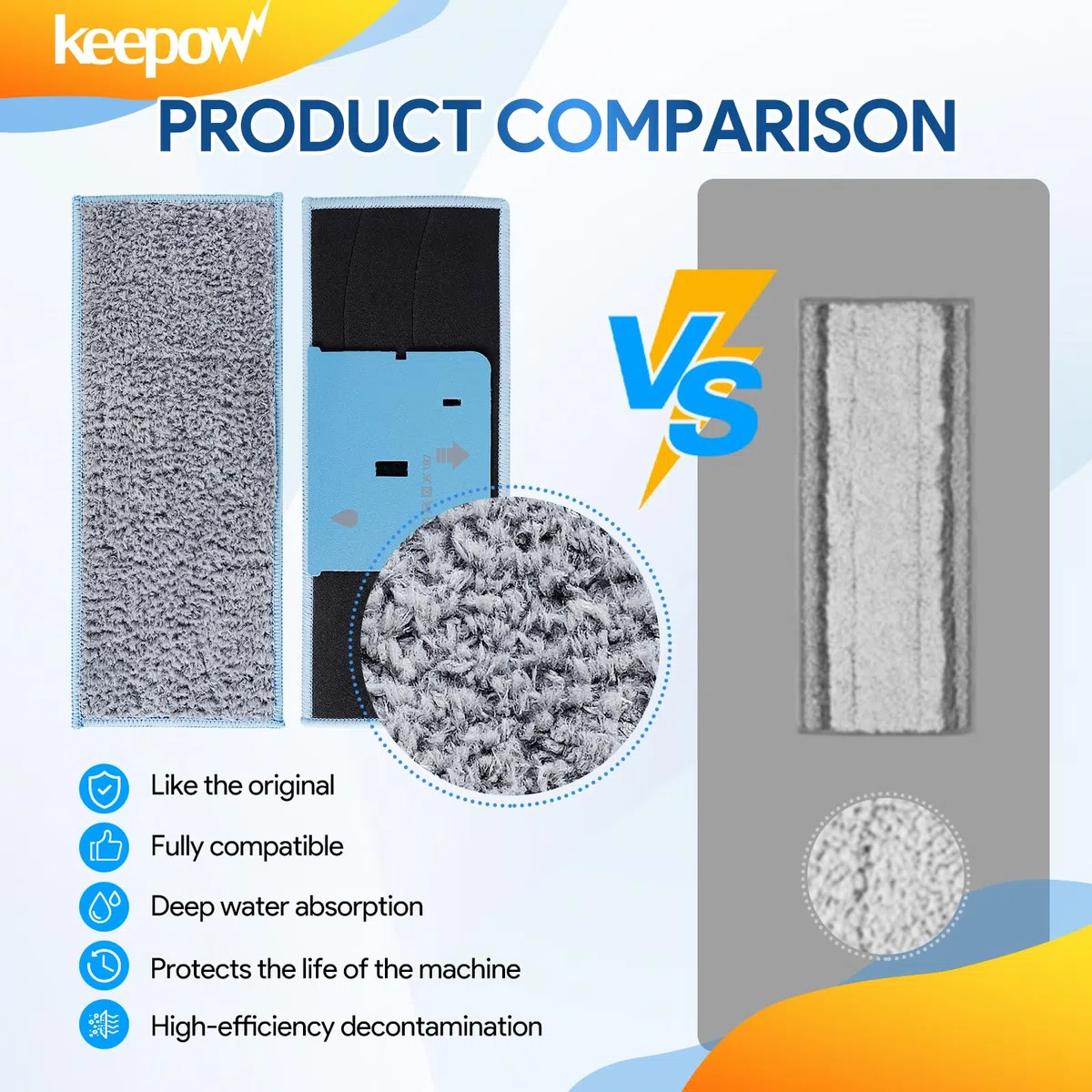 KEEPOW de 4 Paños Lavables para Fregar para iRobot Braava Jet M6134 Almohadillas de Mopa Húmedas, Braava Jet M6 Lavables y Reutilizables Almohadilla de Repuesto para Trapeador