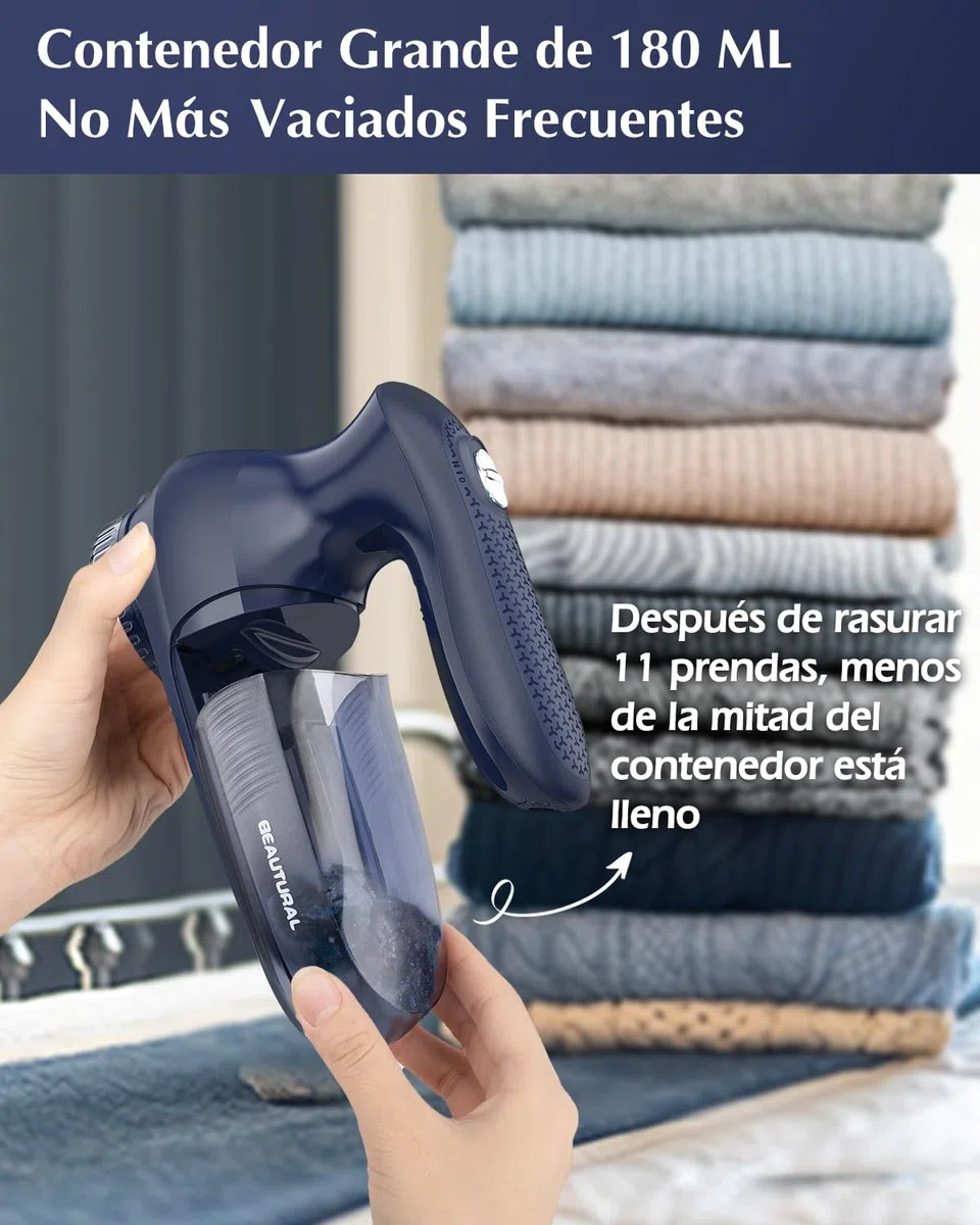 Beautural Quitapelusas Electrico de Ropa, Removedor de Pelusas Potente y eficiente, con AC Plug Cable o con Pilas, Especial y coveniente Version para su Familia