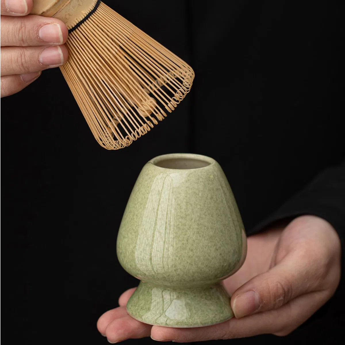 GOMETY Tazón de té japonés para matcha con vertedor, Chawan para batir matcha, cuenco tradicional de cerámica