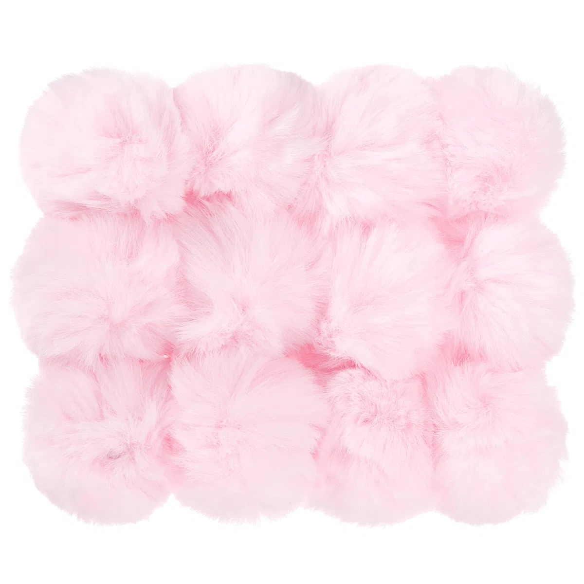 PATIKIL Pompones para Gorros, 12pcs Pompones Esponjosos Bolas de Piel Sintética Suaves con Lazos Elásticos para Llavero Encanto Gorra Punto Bolsos Fiestas Navidad Decoración, Rosa, 7cm