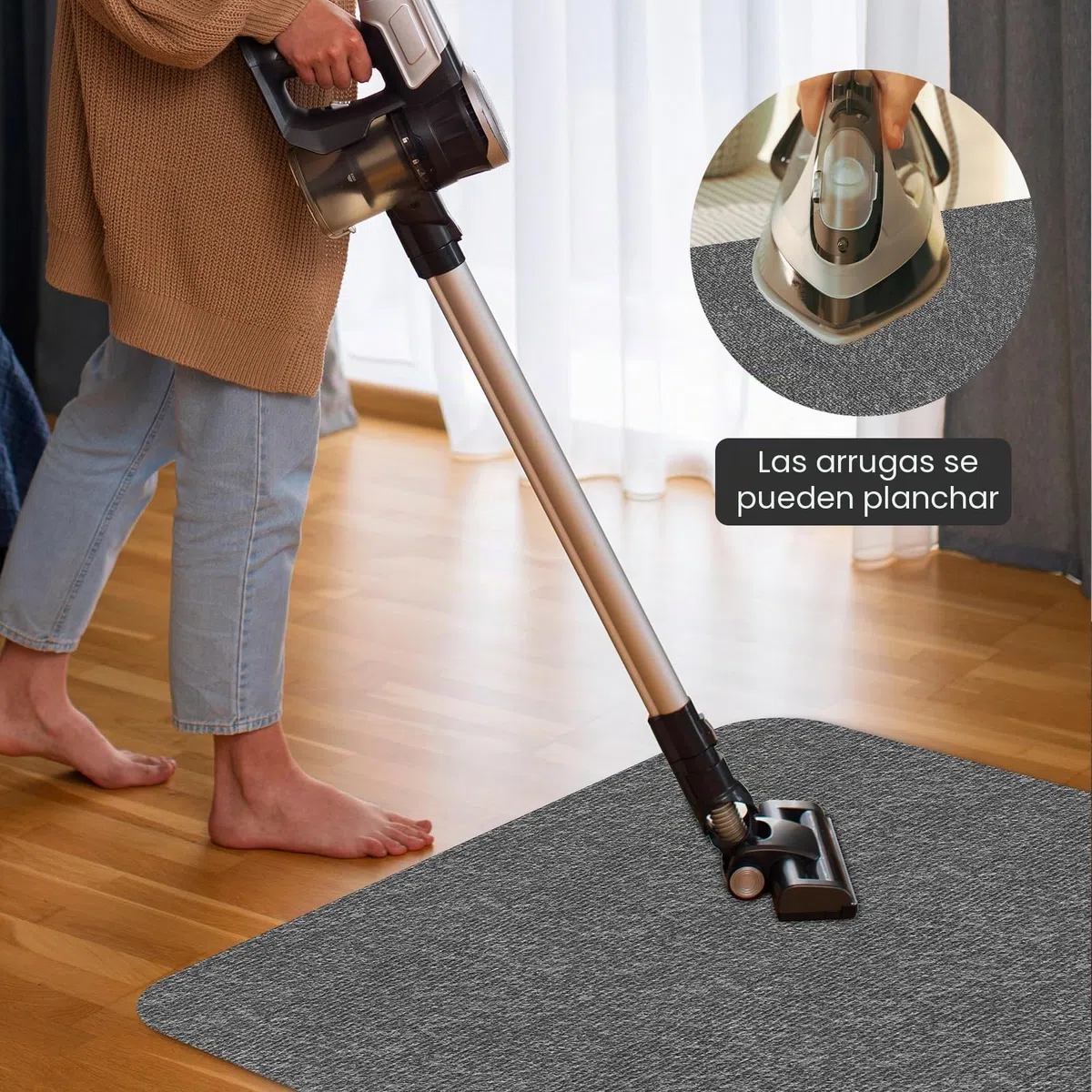 Protector Suelo Silla Ruedas,105x120 cm,Gris Oscuro Alfombra Silla Ruedas,Alfombrilla Protectora para Silla de Oficina,Resistente a los arañazos para parqué y Suelos Duros,Silla de Oficina.