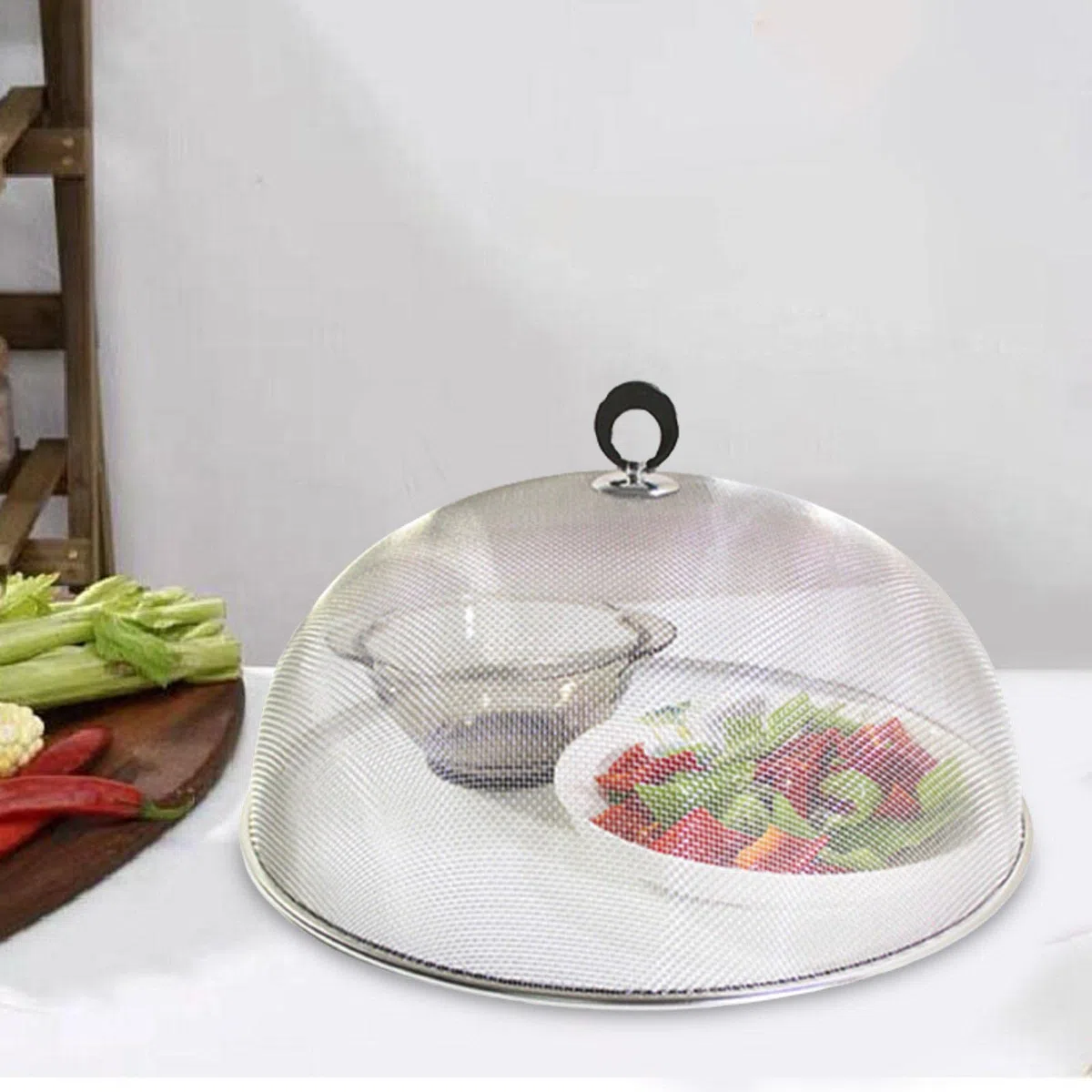 Colcolo Cubiertas para Alimentos Tapa de cúpula para Alimentos a Prueba de Polvo Fuerte Reutilizable Placa antimoscas Cubiertas para Servir Protección de, Los 35CM