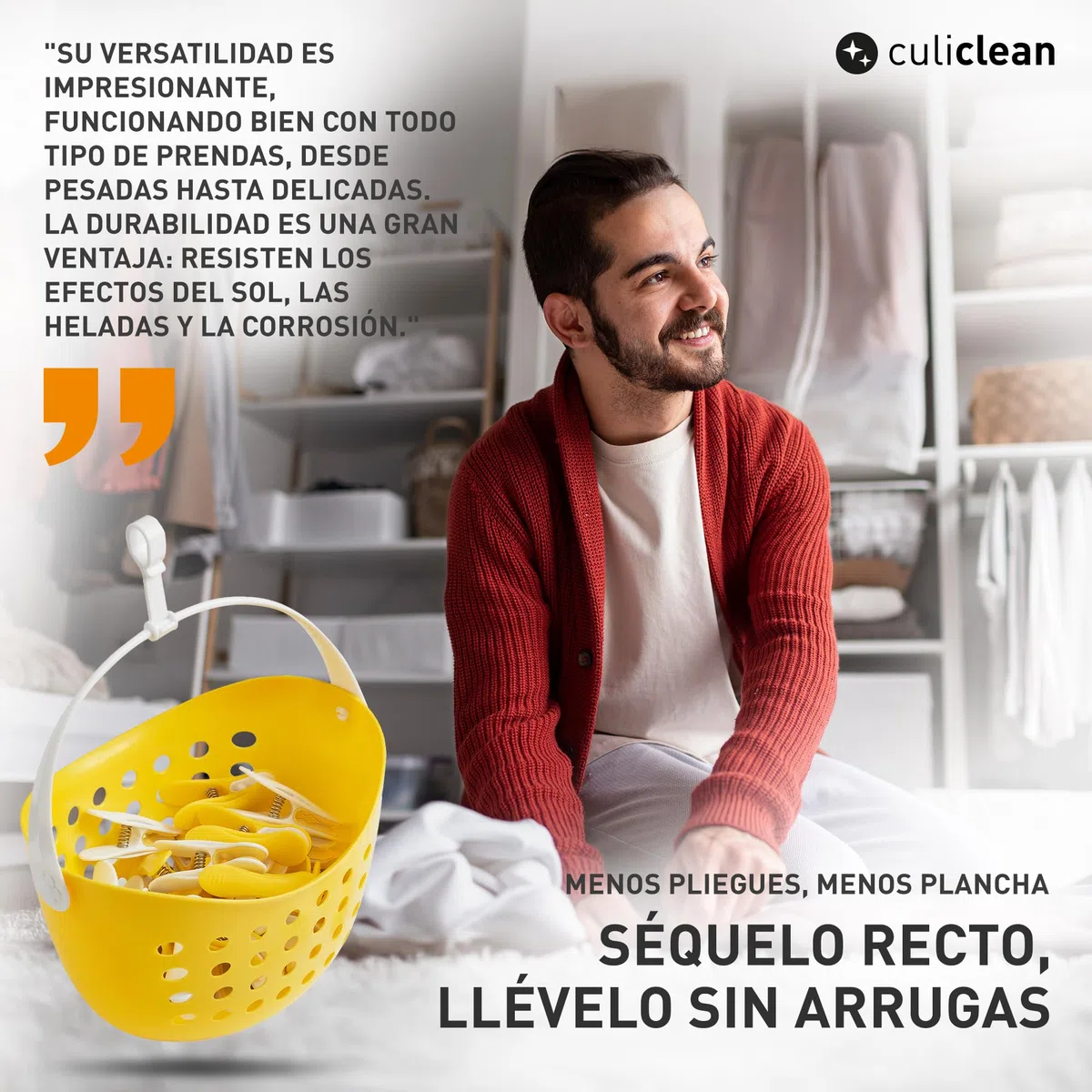 culiclean 40 Pinzas con Cesta para Tender Ropa Que No Dejan Marca Cesta Pinzas Ropa Tender – Plástico Resistente y BPA-Free – Fabricado en Francia – Soft Clip, Negro-Blanco, Blanco-Negro, Cesta Negro