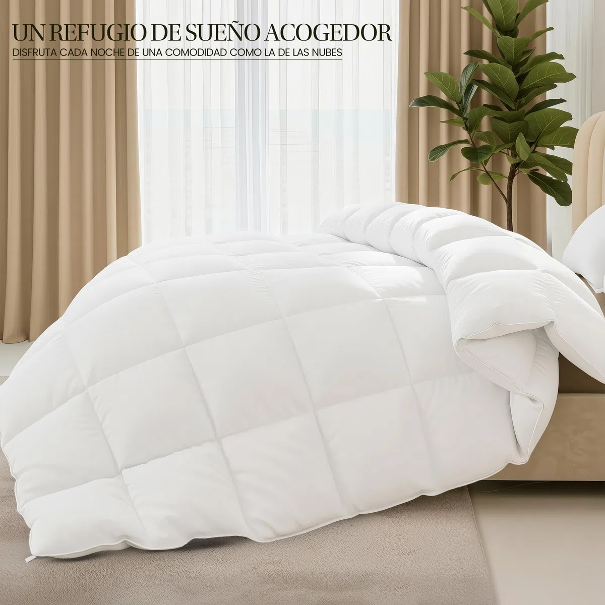 Utopia Bedding Edredón de Fibra 135 x 200 cm, Fibra Hueca siliconada, 940 gramo - (Blanco, Cama 80-135 x 200 cm)