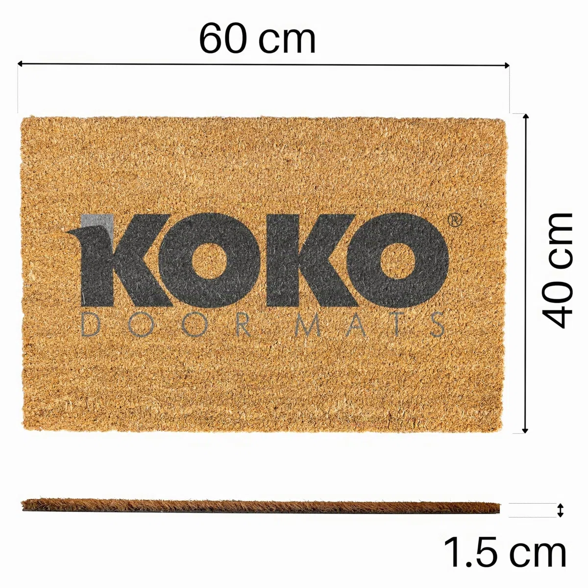 koko doormats Felpudo Entrada Casa Original de Coco Natural “Welcome to The Dark Side” | Alfombra de Entrada Antideslizante para Exterior e Interior | 60x40 cm | Diseño Divertido y Friki | Base PVC