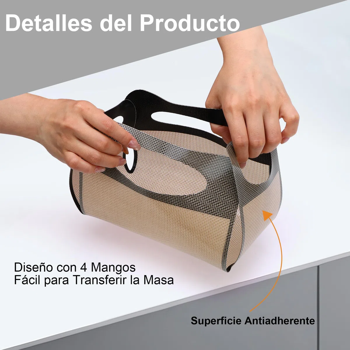 Conjunto de 2 Forros de Pan de Pan sin Estribo de Silicona, Herramienta de Transferencia de Masa Reutilizable para Hornear (BLACK)
