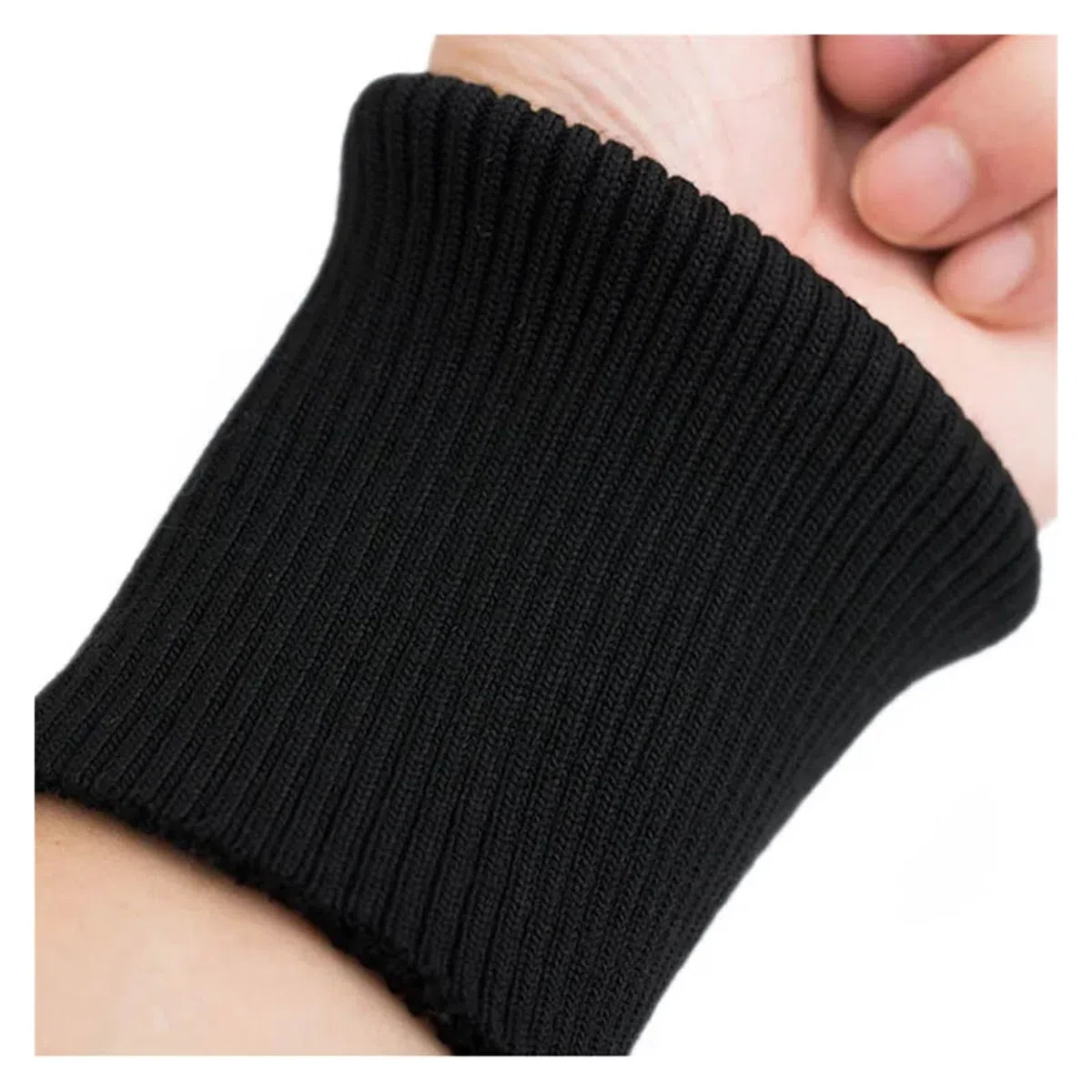 Par de puños tejido punto grueso acanalado, algodón elástico suave, para abrigos, 8 * 9 cm, 1 par para costura de puños de mangas de sudaderas, chaq(Pink apricot)