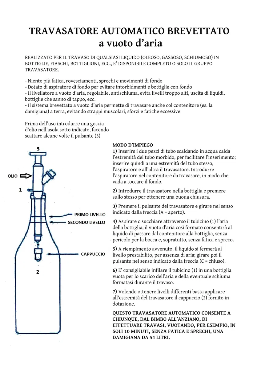 Generico Trasvasador semiautomático para vino