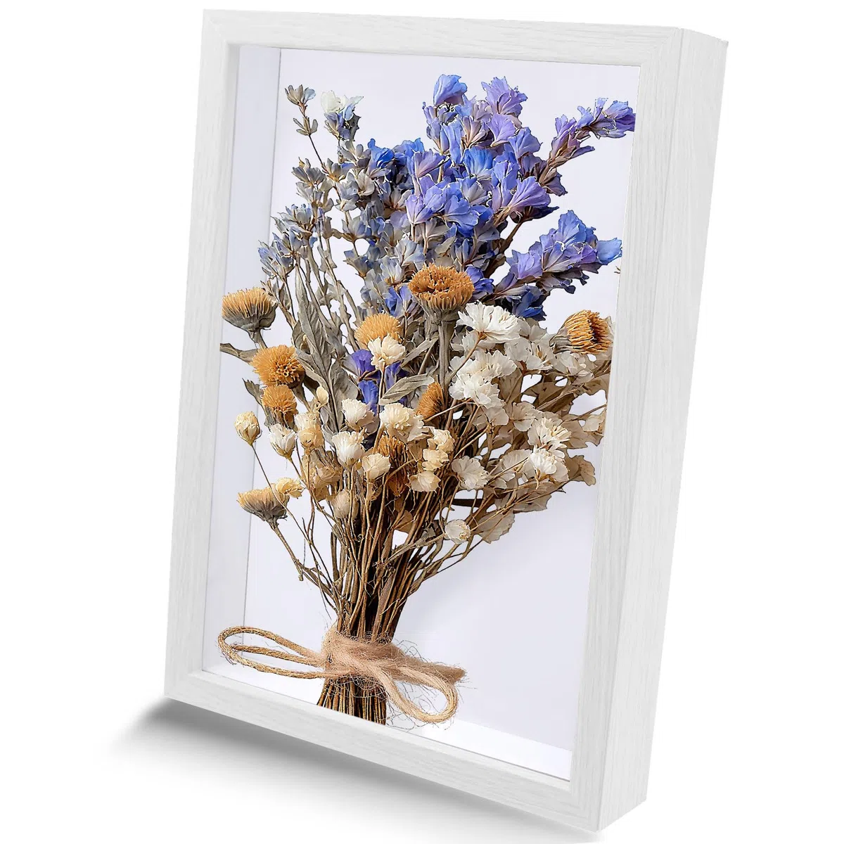 Marcos con Profundidad Madera Marco para Flores Secas 3D A4 Marco de Objeto Rellenable para Ramos de Novia, Recuerdos, Decoraciones Diy (Blanco)