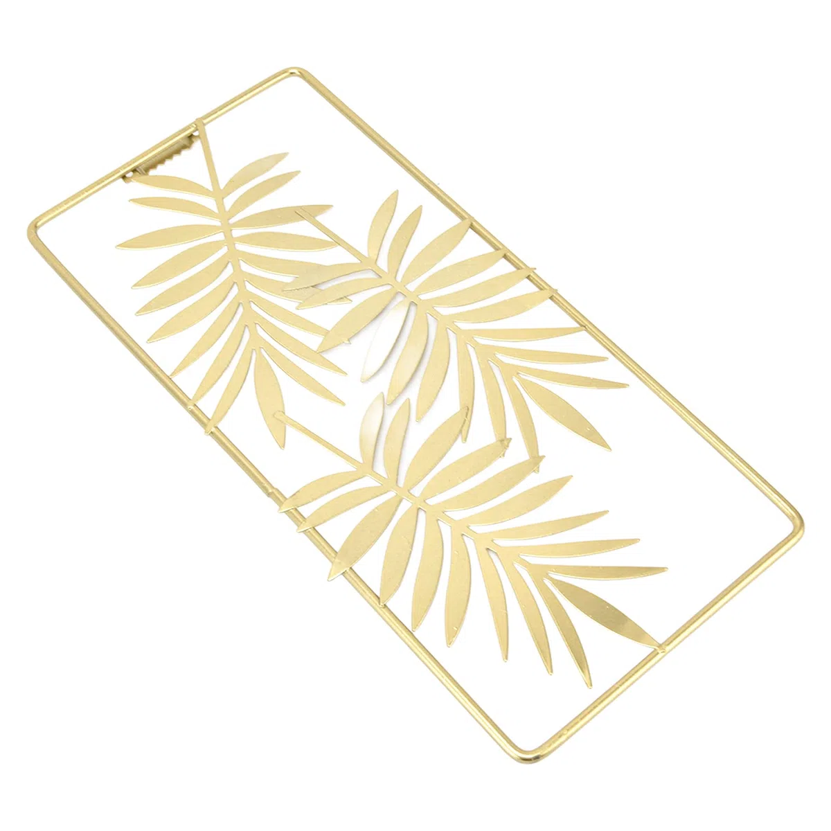 Ejoyous Decoración de pared de metal dorado, 3D, esculturas de pared, hoja de metal, estilo nórdico, decoración de pared para salón, dormitorio, fondo 29,5 x 14,5 cm