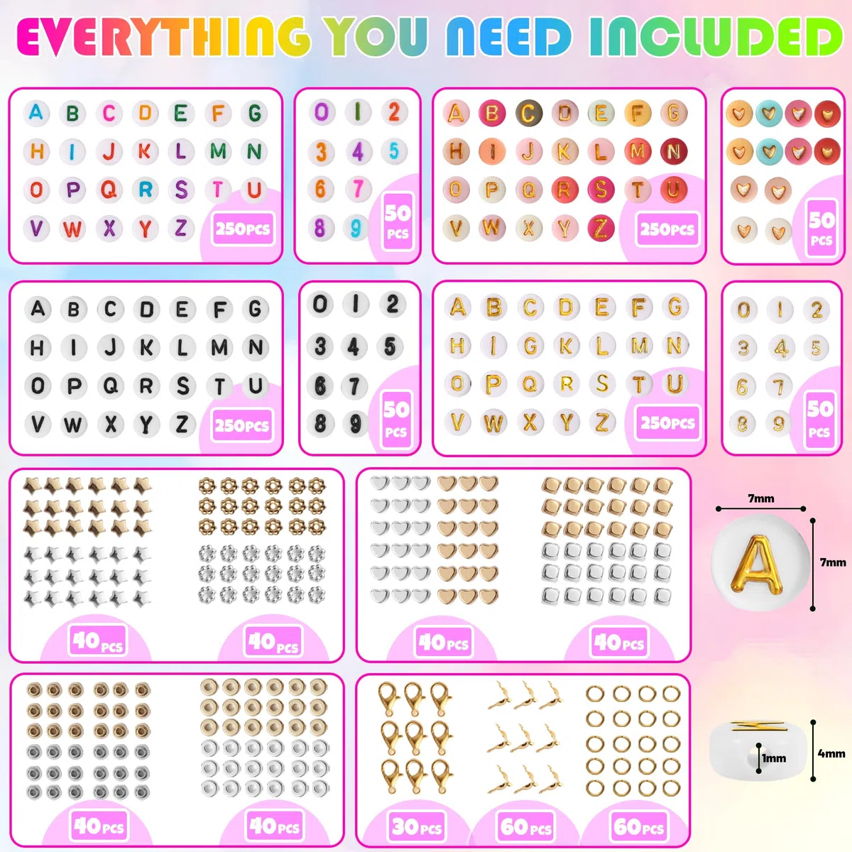 WECUTE Kit Pulseras, 6700+ Piezas 28 Colores Perlen Armband Herstellung Kit, Cuentas para Pulseras,olymer Clay Perlen Armband Making Kit, El mejor partido para conciertos y festivales de música (6mm)