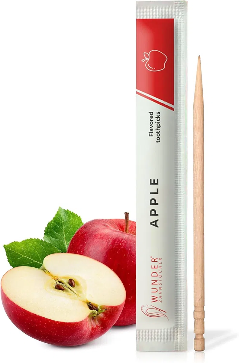 Wunder Palillos Dentales con Sabor – 100 Palillos Envueltos Individualmente - 8 Sabores Únicos para Refrescar el Aliento y Uso Diario