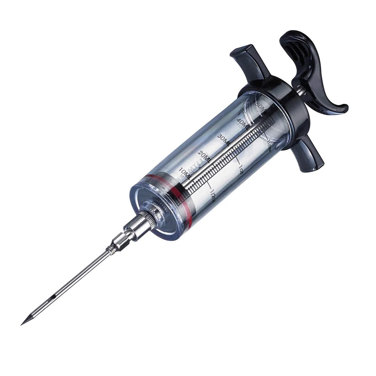 Westmark Jeringa para marinar con aguja extraíble, Longitud: 22,5 cm, Con escala hasta 1,5 oz/50 ml, Plástico/acero inoxidable, Transparente/negro, 61422280