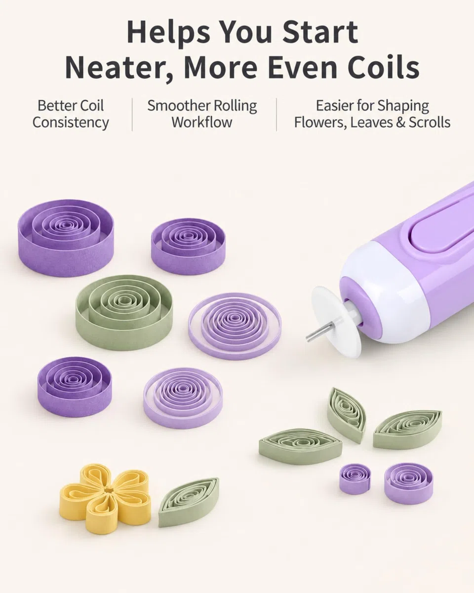 2 en 1 Herramienta Quilling Eléctrica Pluma Automatizado para Enrollar Tiras de Papel Quilling