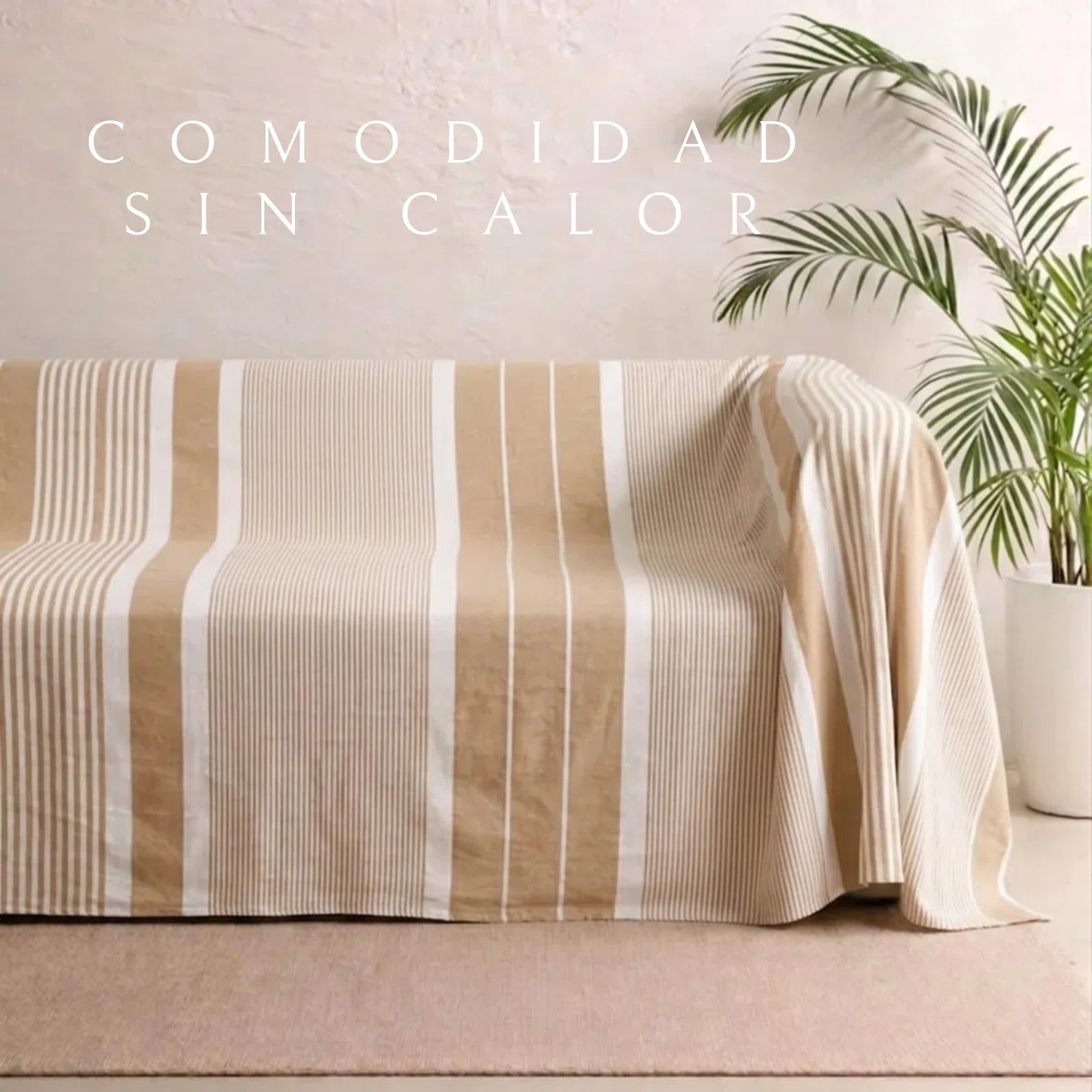 MOMOMUS Ligero Cubrecama para Verano - Colcha de Verano Fina, Fresca y Suave - Ideal como Tela Cubre Sofá o Plaid Multiusos para Cama y Sofá - Beig, 170 x 260 cm