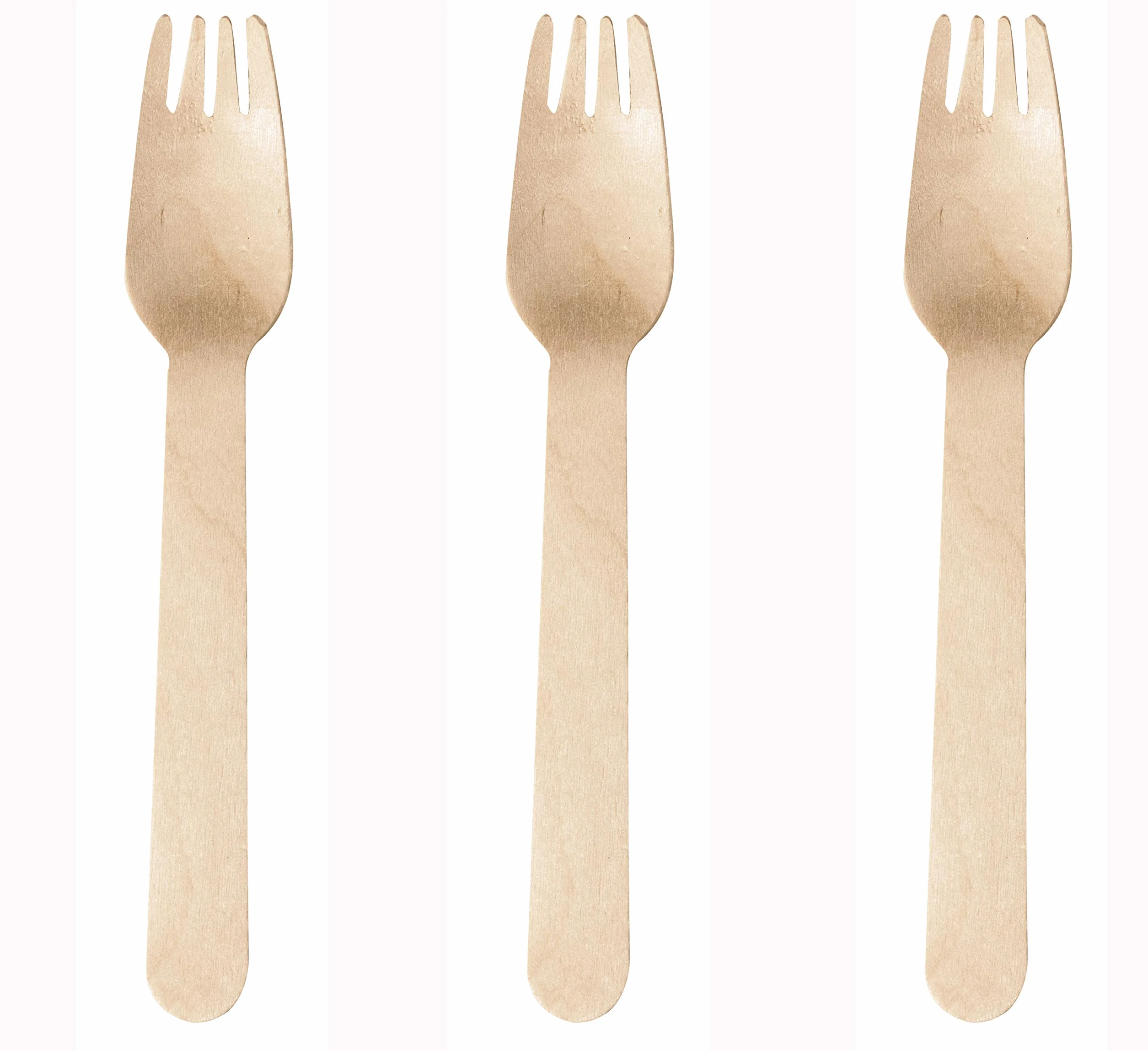 500 Tenedores de madera desechables., 16 cm. 100% natural, ecológico, biodegradable