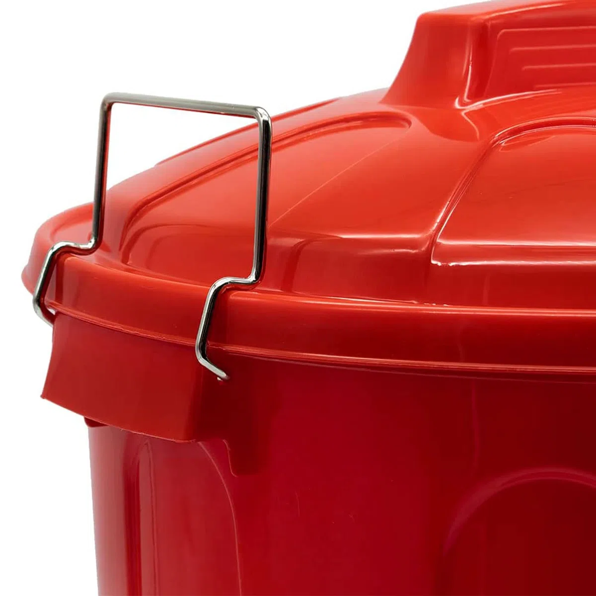 Acan Tradineur - Cubo de Basura, plástico, 31 litros, Incluye Tapa y Asas metálicas, contenedor de residuos, Papelera, Reciclaje, Industrial, hogar, Fabricado en España, 48,2 x 37,5 cm (Rojo)