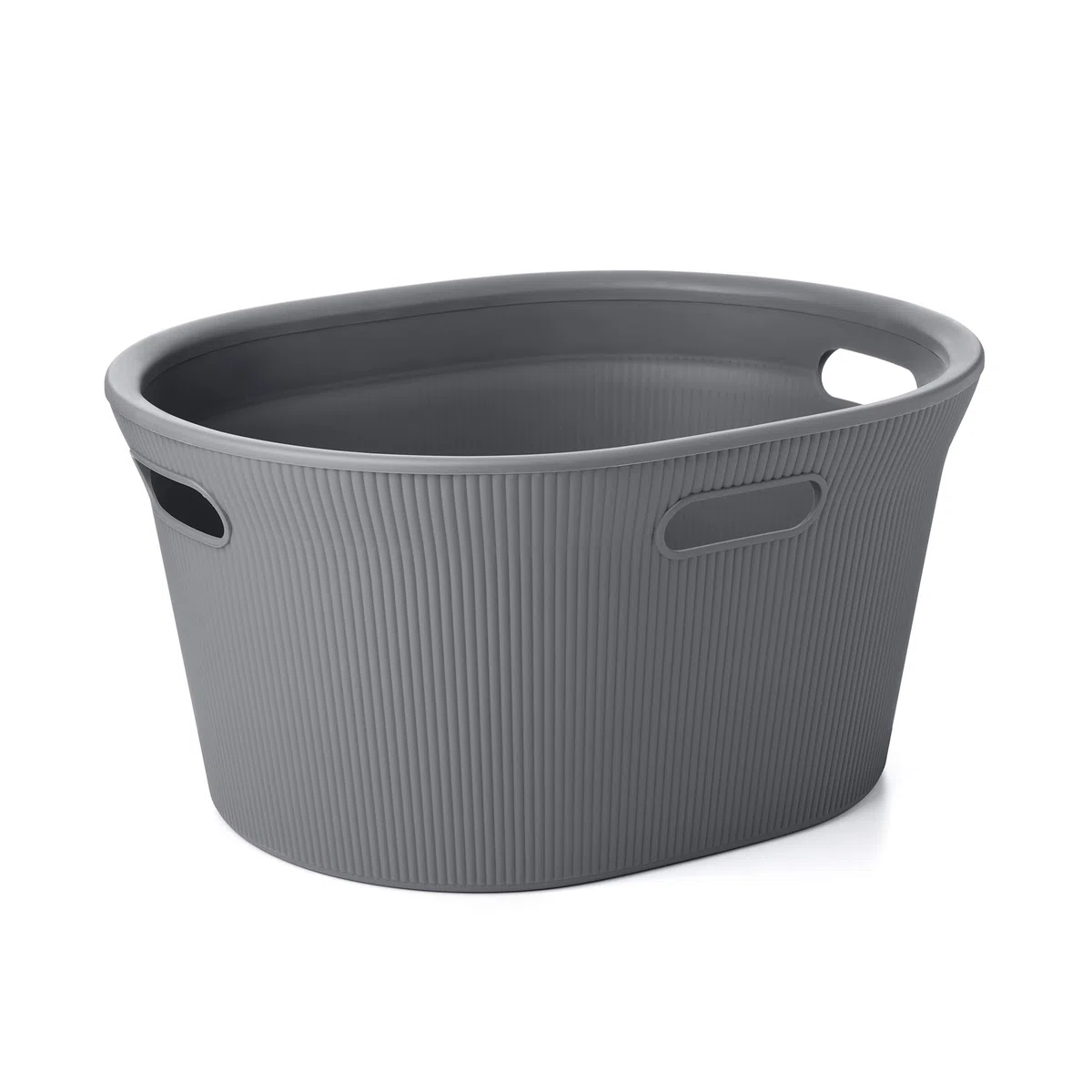 Tatay Cesto de Ropa Baobab, 35 L de Capacidad, de Polipropileno, Libre de BPA, 3 Asas, Color Gris (Antracita), Medidas 52 x 42.5 x 26.5 cm