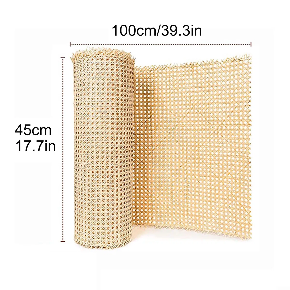Rollo de cincha de mimbre de ratán,rollo de malla de ratán,material de enlatado para sillas,ratan rejilla mimbre,kit de opciones de varios tamaños para proyectos de bricolaje,decoración del hogar(C)