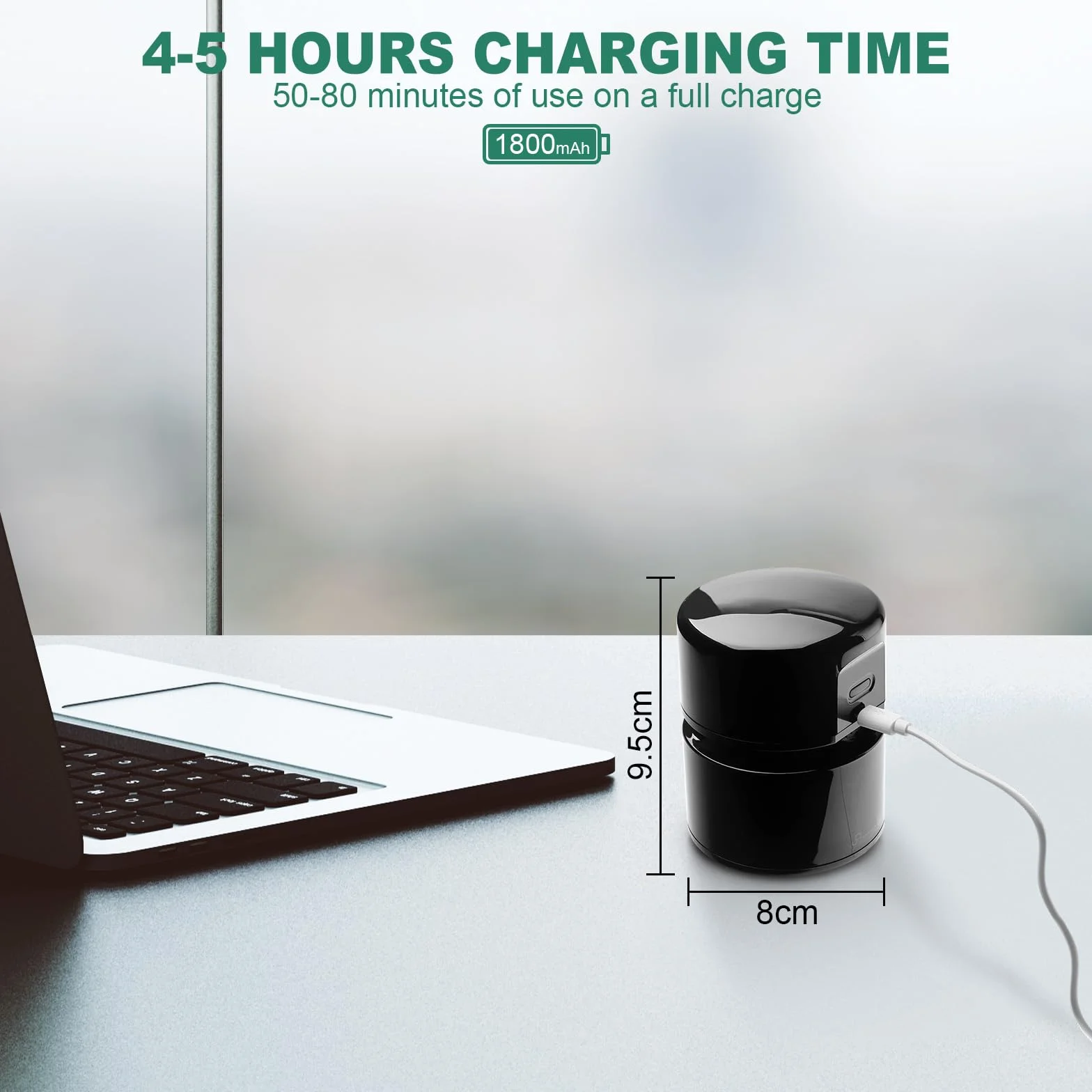 Cuteefun Aspiradora de Mesa Eléctrica, Mini Aspiradora Recargable, 120 Minutos de Funcionamiento, Función de Apagado Automático, Aspiradora de Mano de 360° Inalámbrica para Escuela, Hogar, Negro