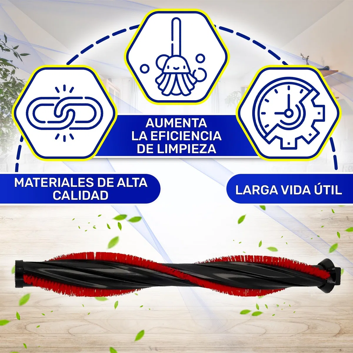 MONTERAL Rollo Cepillo Aspiradora con Código Original SS-2230002457 para Rowenta X-Force Flex 8.60 - Garantía de 10 Años