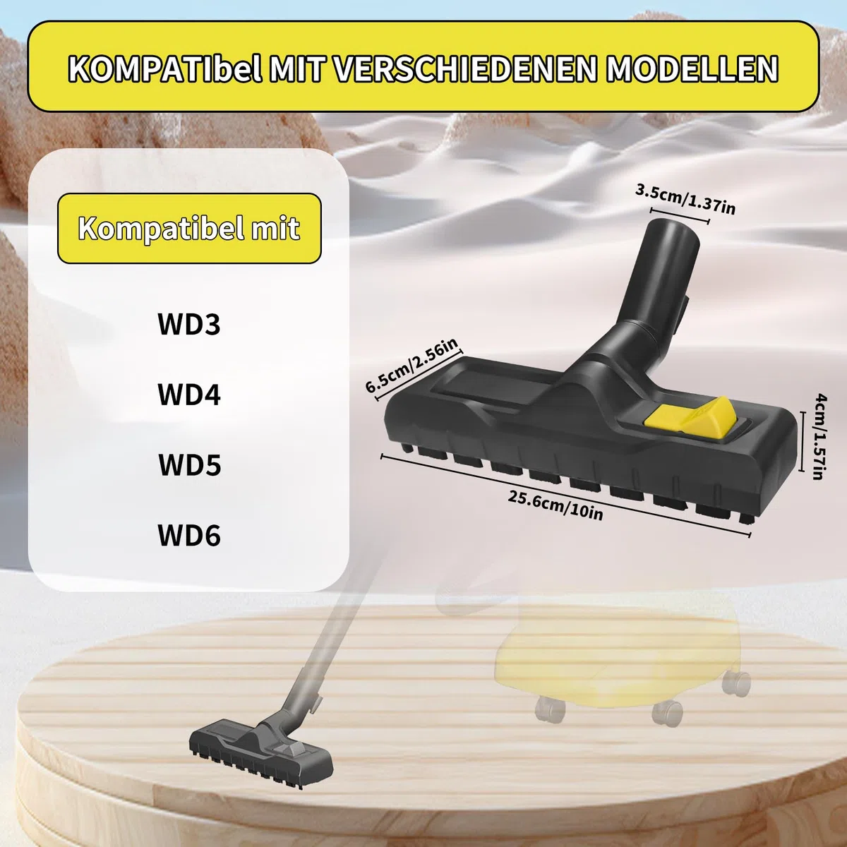 Boquilla de suelo para Kärcher WD3, WD4, WD5, WD6, 35 mm, boquilla de aspiración en seco, repuesto para Karcher, piezas de repuesto para aspiradora, accesorios de aspiradora, accesorios para limpiador