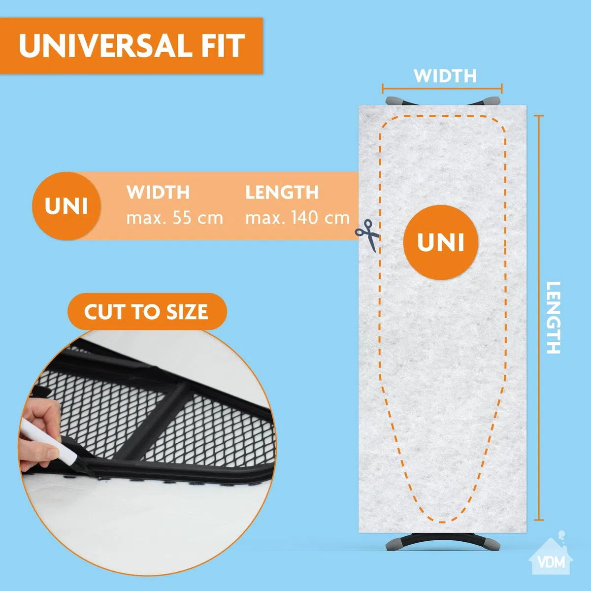 MULETÓN DE Tabla Planchar 140x55cm Relleno Extra Grueso [700g/m²] - Tapet para Tabla de Planchar Cortado a Medida Apto para planchas de Vapor - Apto para Todas Tablas de Planchar