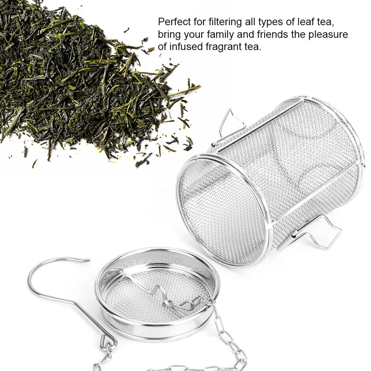 Bolsa Especias Acero Inoxidable, Bolsa de Condimento de Acero Inoxidable, Bola de té de Malla Extrafina Conexión Roscada Condimentos para Sopa Cesta de Separación, para Sopa de Salsa Sabor Especias