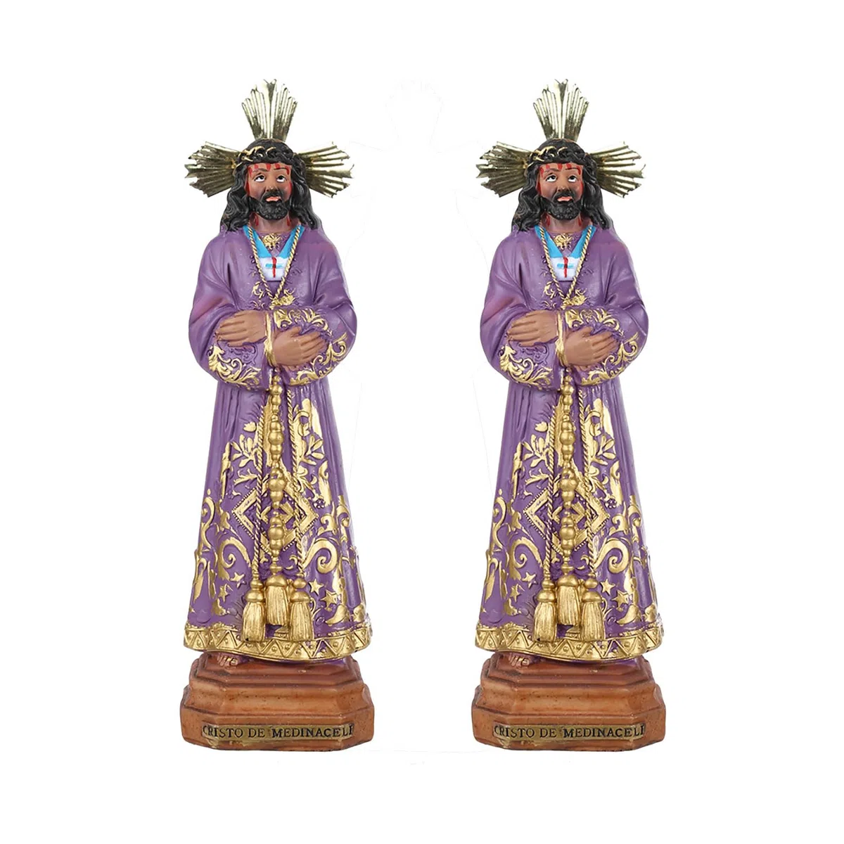 TWO TIGERS Cristo del Gran Poder y Medinaceli. Estatua de Jesús Hecha con Resina, Figura Jesús con la Cruz. Figura Religiosa Decorativa, Hogar, Capillas, Iglesias (Cristo de Medinaceli 18cm (2 Ud)