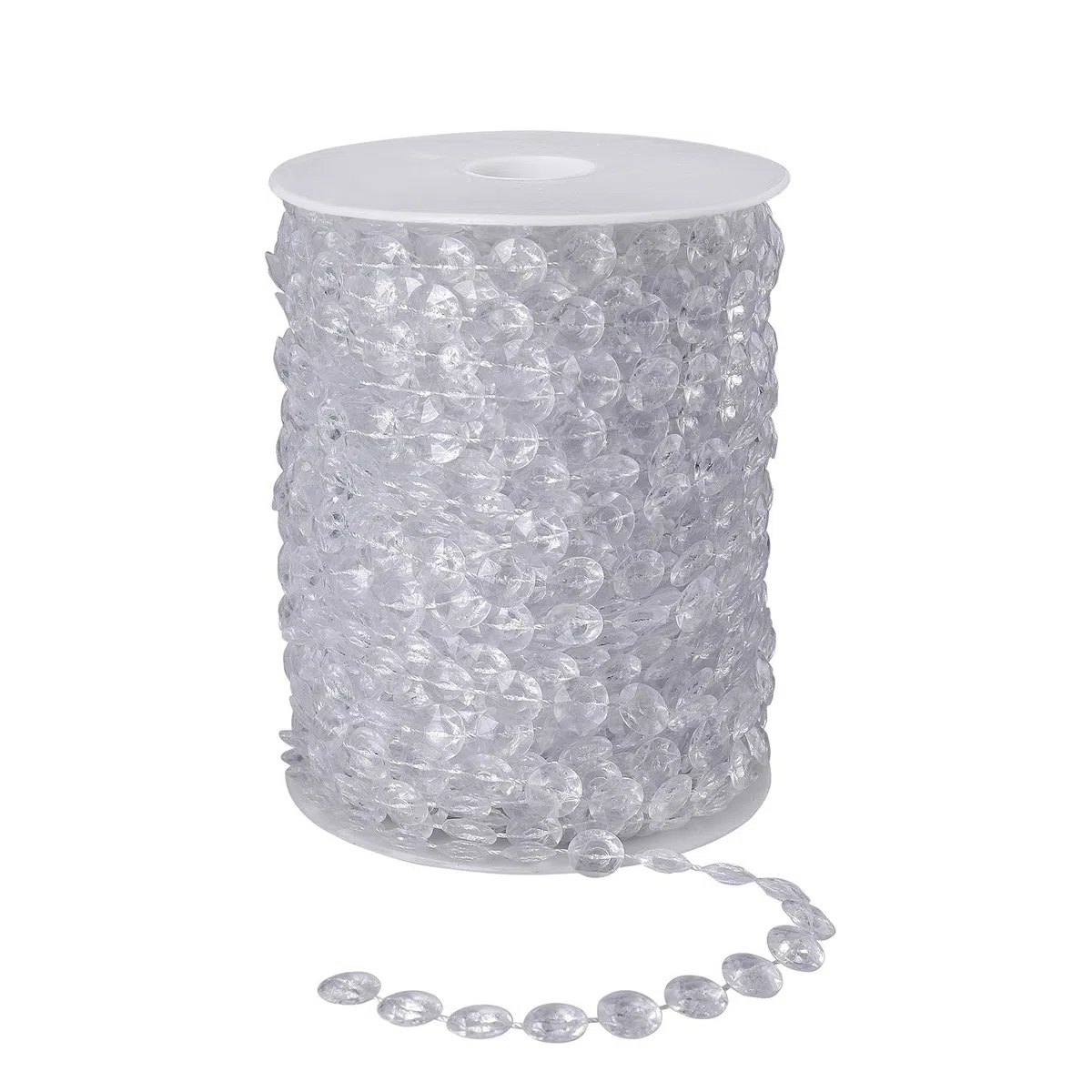 Guirnalda de perlas de cristal, 30 metros, transparente, acrílico, pedrería, guirnalda para boda, fiesta de cumpleaños, dormitorio, decoración