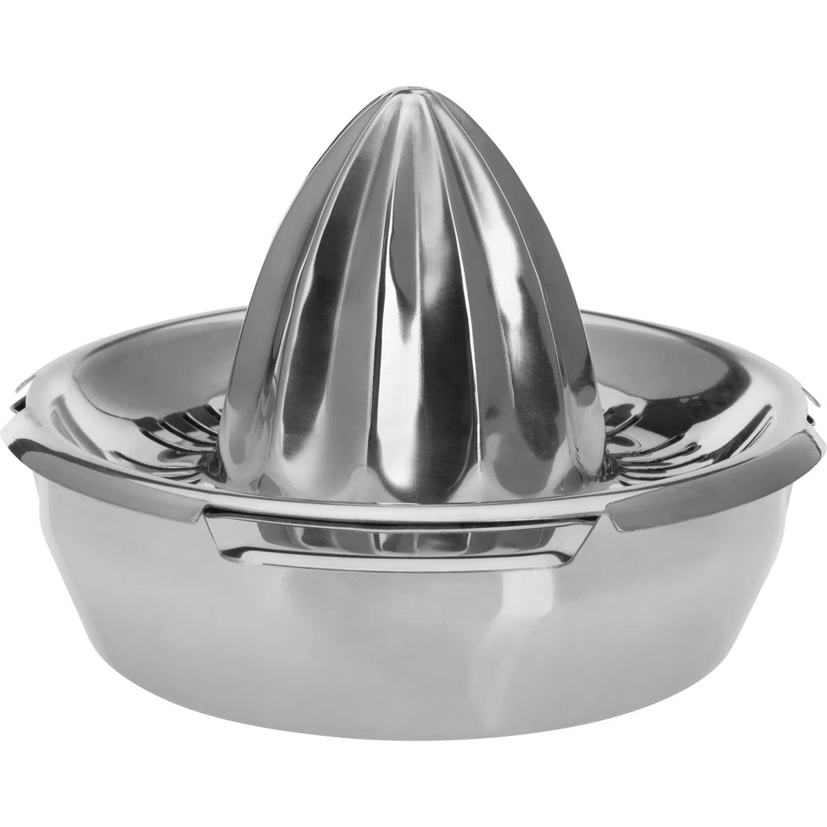 Westmark Exprimidor de limón/cítricos con recipiente, Diámetro: 13,8 cmcm, Capacidad: 350 ml, Acero inoxidable, Plateado, 30942260