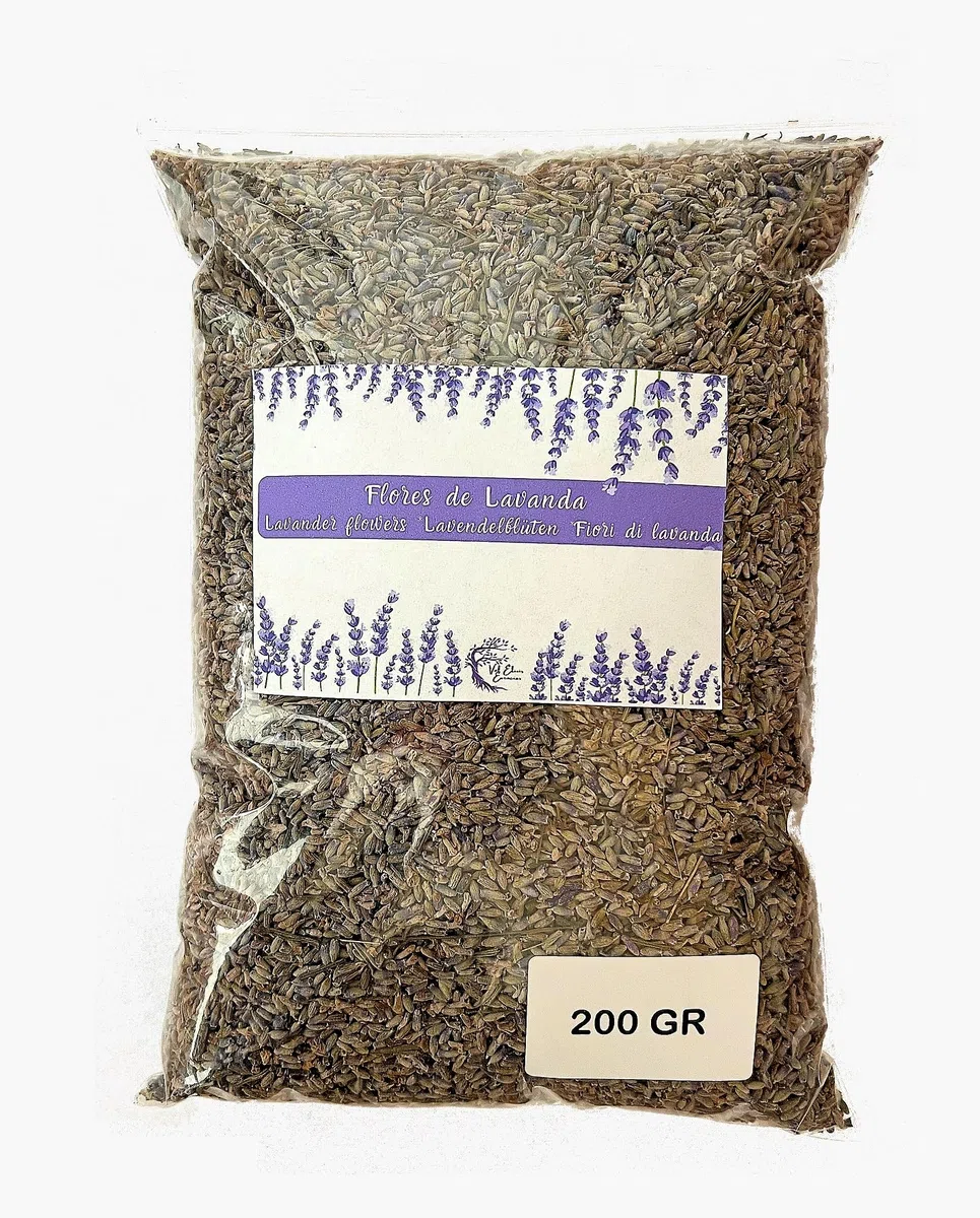Lavanda Seca 100% Natural de Grado Superior - 200g de Flores Aromáticas para Cosmética, Bolsitas y Decoración