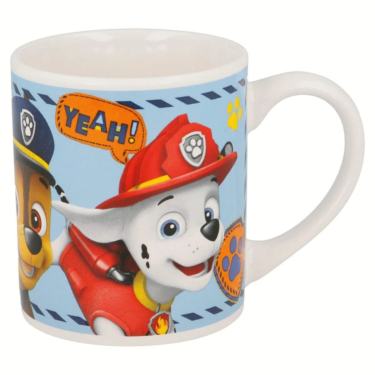SET MERIENDA CERAMICA (PLATO, CUENCO, TAZA) EN CAJA DE REGALO 3 PCS PAW PATROL