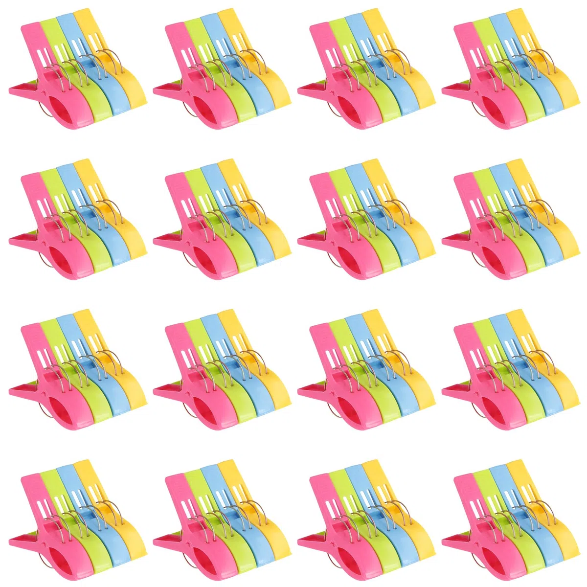 64 pinzas de plástico para la ropa, grandes, para toalla de playa, para toallas, toallas de playa, 12,5 x 7,3 x 2,3 cm