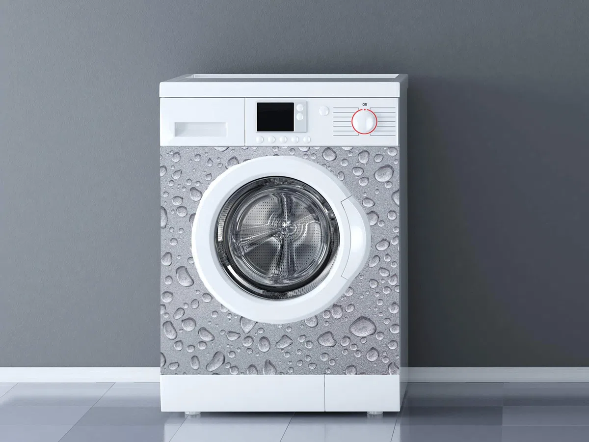 Vinilo para Lavadoras Textura Gris Refrescante | Varias Medidas 70x70cm | Adhesivo Resistente y de Fácil Aplicación | Pegatina Adhesiva Decorativa de Diseño Profesional