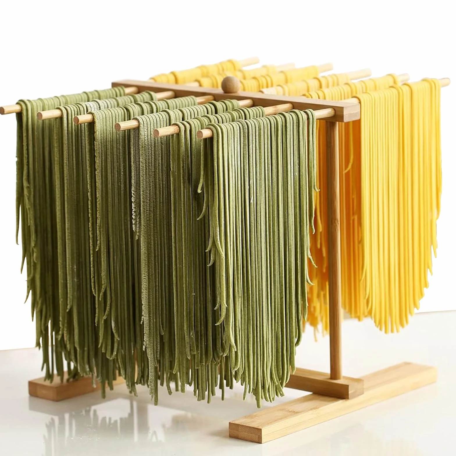 Secador De Pasta, Rejilla para Pasta, Secador Pasta Fresca,Rejilla para Secar Pasta Plegable con Varilla De Transferencia Y 12 Varillas,para Pasta Y Fideos