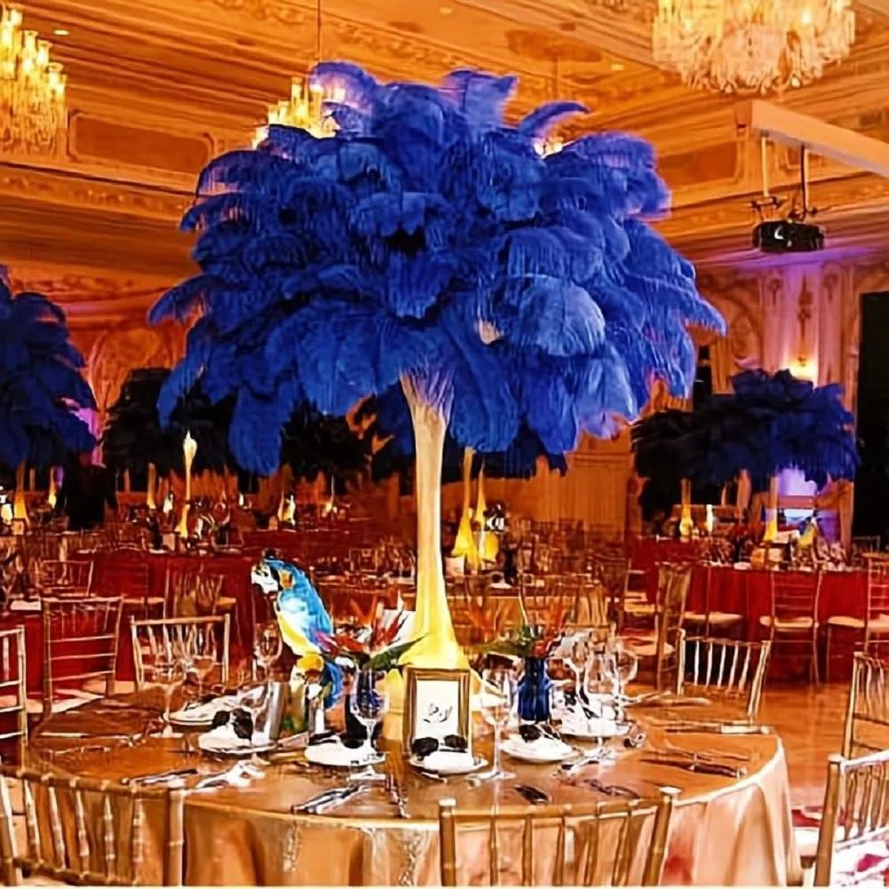 Pluma de la pluma de la avestruz natural 20pcs pluma de 10-12inch (los 25-30cm) para los centros de mesa de la boda decoración del hogar (Negro)