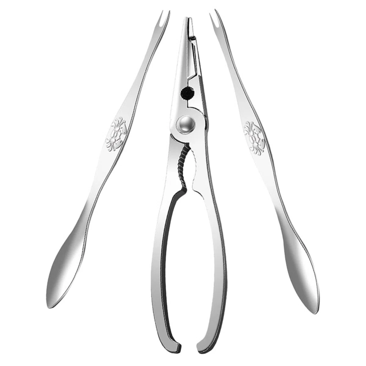 iplusmile Cubiertos de Acero Inoxidable Diseño Ergonómico y Antideslizante para Comer Marisco Herramientas para Patas de Cangrejo Ideales para Uso Doméstico