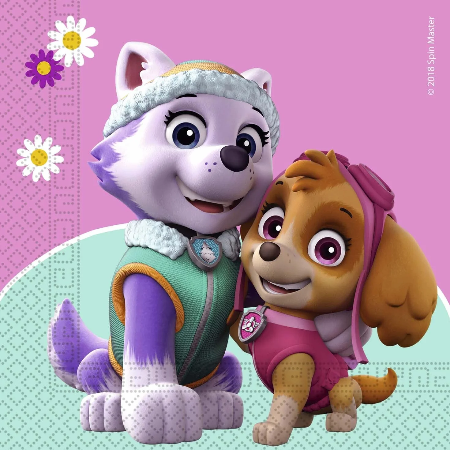 Procos DY10273867 - Paw Patrol Skye & Everest Party Set Pequeño, Platos, Vasos y servilletas, decoración de Mesa, decoración de cumpleaños