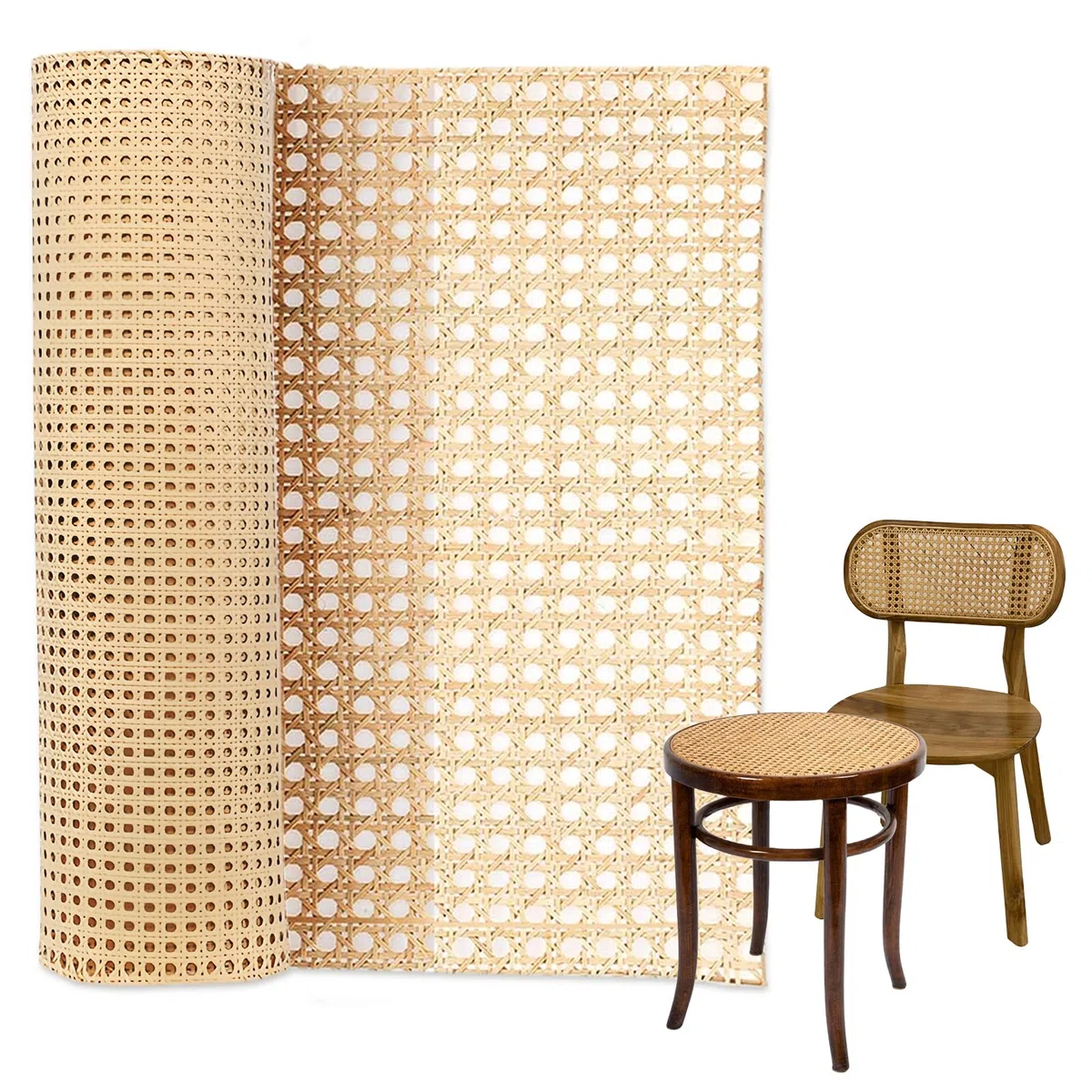 Rollo de ratán natural, 40 x 100 cm, hecho a mano, cinta de ratán trenzado, cinta de ratán para muebles y decoración del hogar