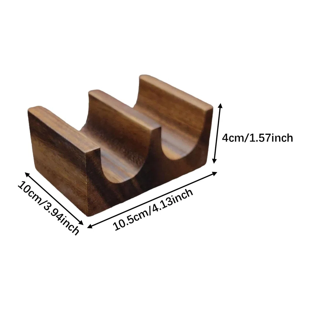 Soporte de madera para tacos, multiuso, para fiestas, 10 x 7 x 5 cm, doble