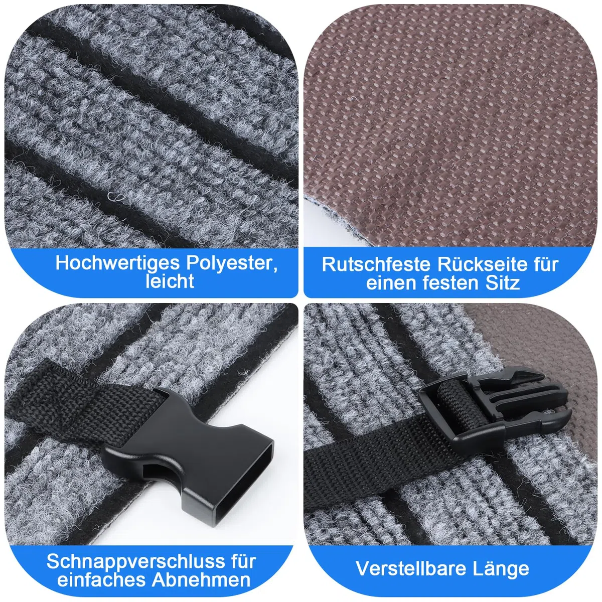 Alfombrilla para Escalones de Autocaravana Alfombra Peldaño Caravana Escalera para Autocaravana Alfombrilla Escalón RV Cubiertas para Escalones Mats Escaleras Antideslizante con Hebillas Ajustable