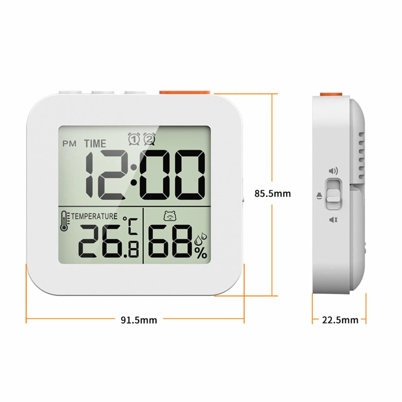 Reloj de Ducha Digital con Temporizador, higrómetro, Resistente al Agua, para baño, Cocina, Reloj de Pared, Blanco