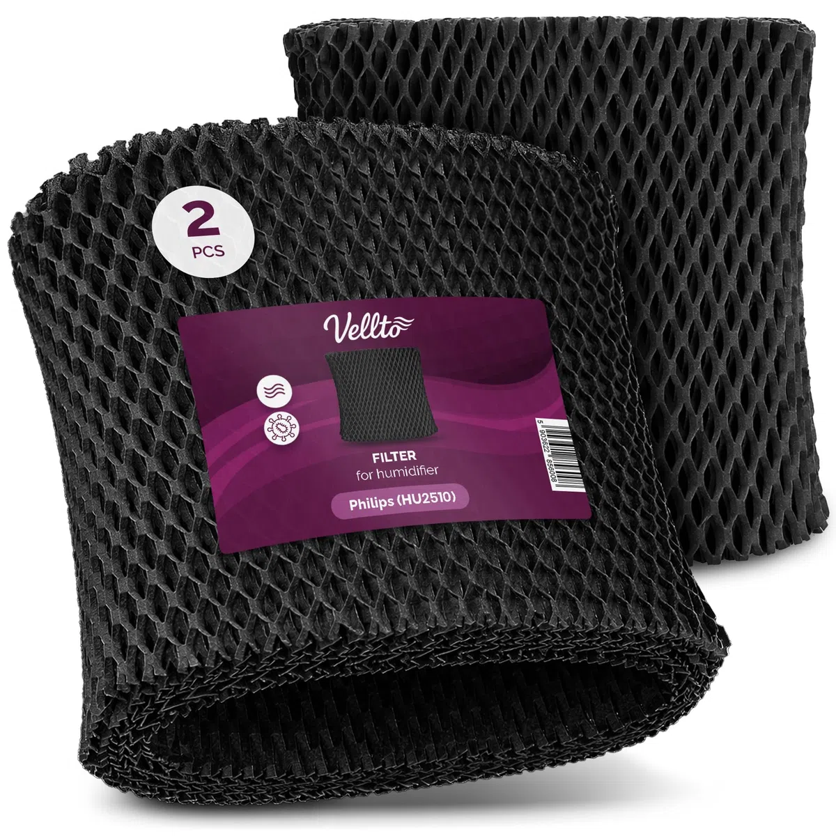 2X Filtro Aire Compatible con Philips HU2510 Filtro Repuesto Humidificador Evaporación Higiénica Lavable Eficiente Recambio Purificador Ambiente Interior