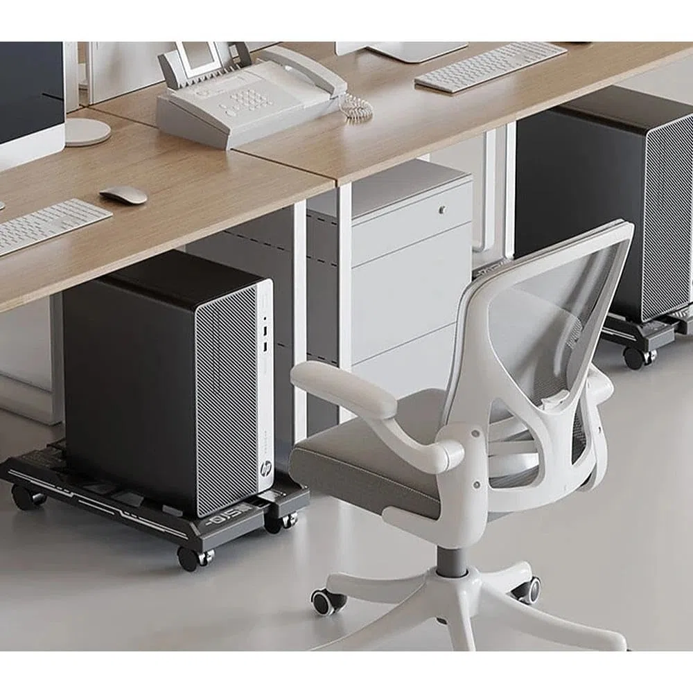 Soporte para Pc Stoucla, Soporte de CPU Móvil, Accesorios para Ordenador, con Cuatro Ruedas para Gamers, Hogar, Oficina (Negro)