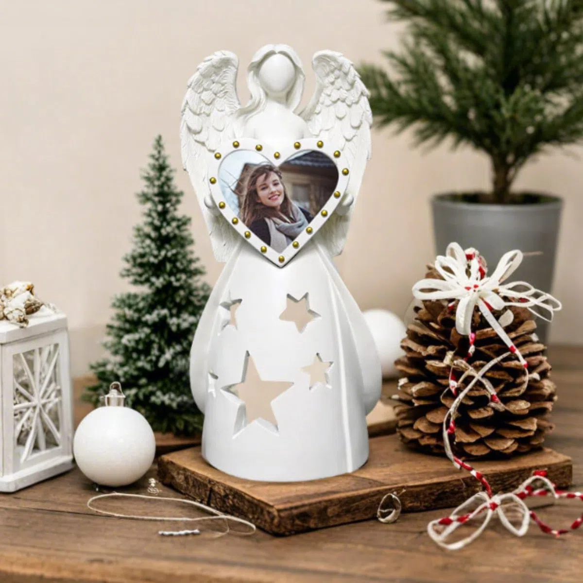 Angel Candle Holder, Angel Figure Keepsake, Sympathy Candle Holder, Funeral Sympathy Gift,Angel Picture Frame Holder, Candle Holder for Bereavement, Loss of Mom Candle Holder,