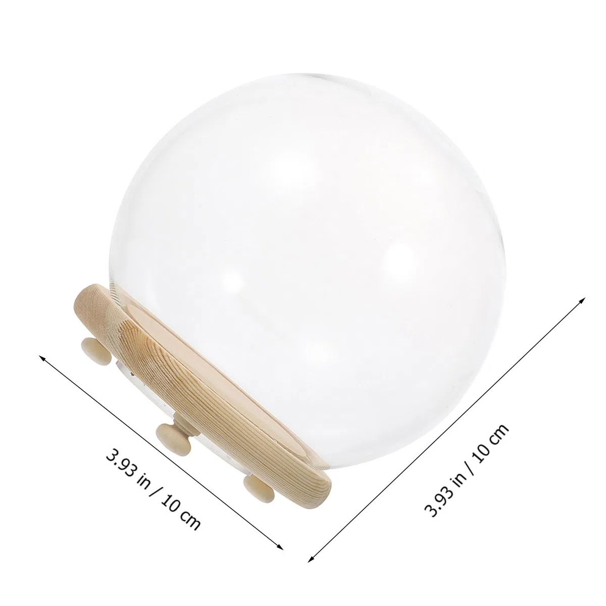 Cabilock Cúpula Cristal Base de Madera para Exhibir Flores Preservadas y Plantas Artificiales, Decoración Elegante Hogar o Obsequio Especial