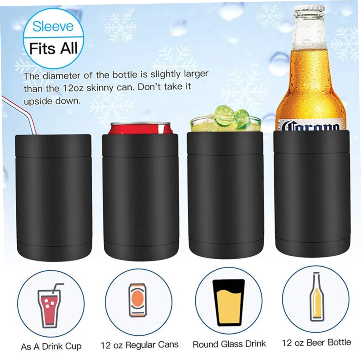 Puede enfriar, 12 oz de doble pared de acero inoxidable de acero inoxidable de enfriamiento, cerveza portátil, lata de cerveza, lata de aislamiento para refresco, jugo