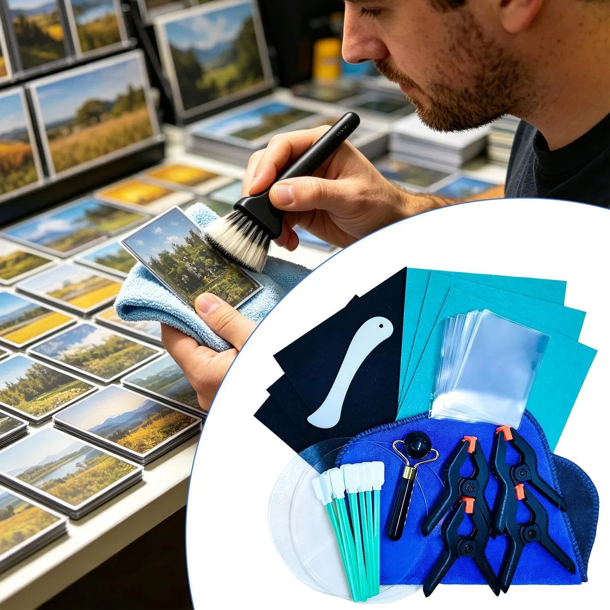 Kit Restauración Tarjetas,28 Piezas Herramienta De Aplanado, Clasificación Y Cuidado,Kit De Reparación De Cartas Coleccionables - Para Hogar, Oficinas, Deportes, Coleccionistas, Ferias, Carteras, Créd